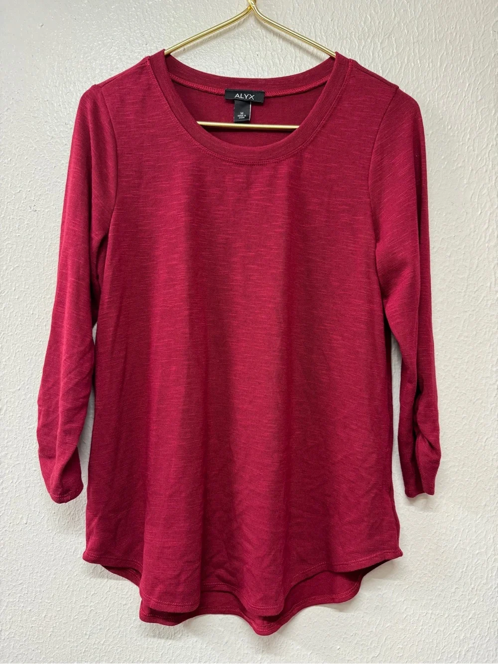 ALYX Women's Long Sleeve Crewneck Top in Berry Red Size M
